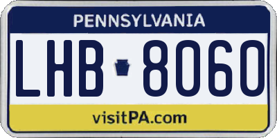 PA license plate LHB8060