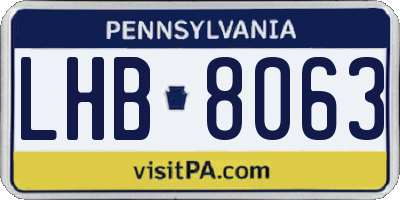 PA license plate LHB8063