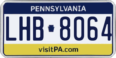 PA license plate LHB8064