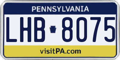 PA license plate LHB8075