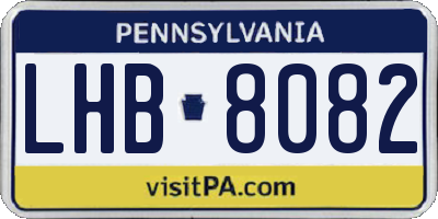 PA license plate LHB8082