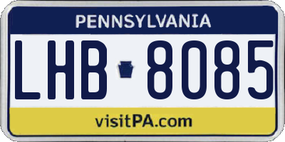 PA license plate LHB8085