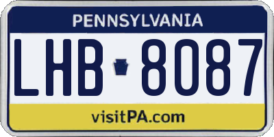PA license plate LHB8087