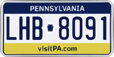 PA license plate LHB8091