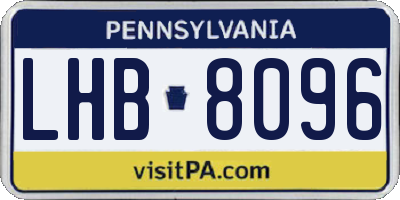 PA license plate LHB8096