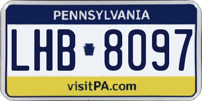 PA license plate LHB8097