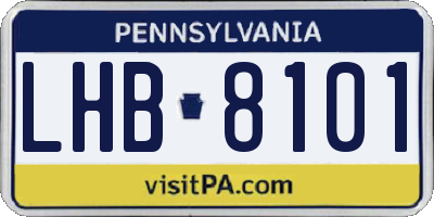 PA license plate LHB8101