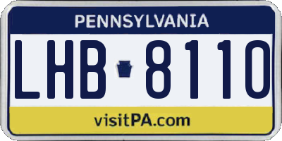 PA license plate LHB8110