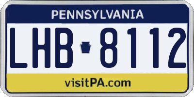 PA license plate LHB8112