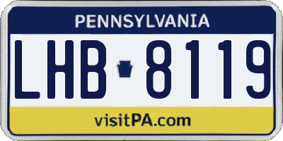 PA license plate LHB8119