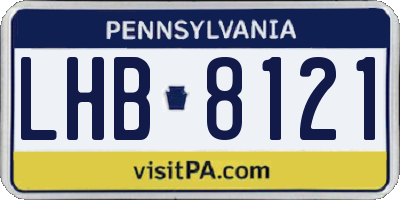 PA license plate LHB8121