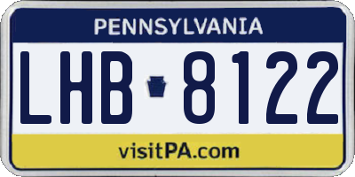 PA license plate LHB8122