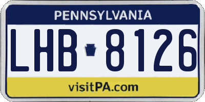 PA license plate LHB8126