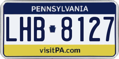 PA license plate LHB8127