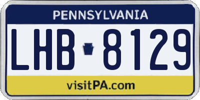 PA license plate LHB8129