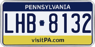 PA license plate LHB8132