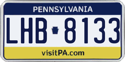 PA license plate LHB8133