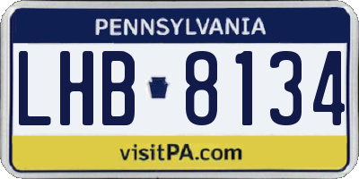 PA license plate LHB8134