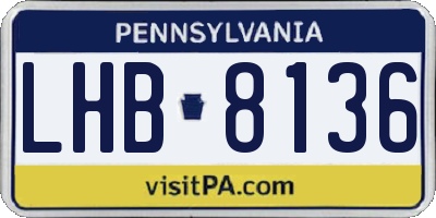 PA license plate LHB8136