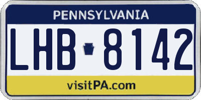 PA license plate LHB8142