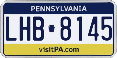 PA license plate LHB8145