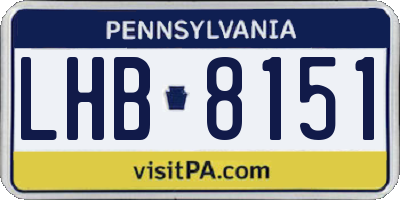 PA license plate LHB8151