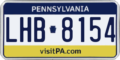 PA license plate LHB8154