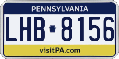 PA license plate LHB8156