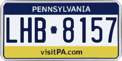 PA license plate LHB8157