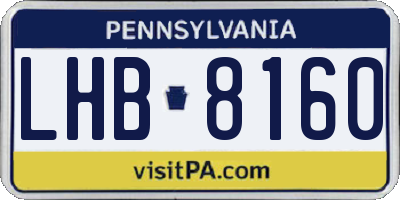 PA license plate LHB8160