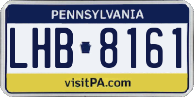 PA license plate LHB8161
