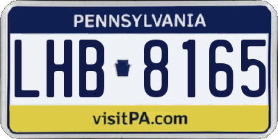 PA license plate LHB8165