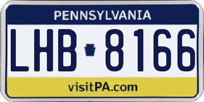 PA license plate LHB8166