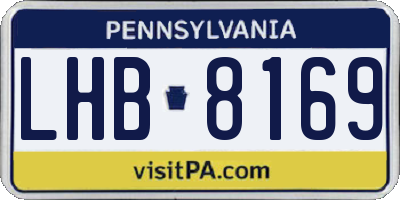 PA license plate LHB8169