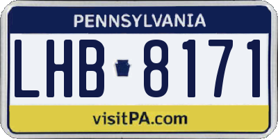 PA license plate LHB8171