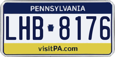 PA license plate LHB8176