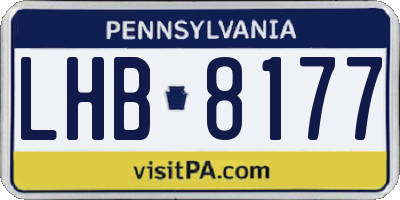 PA license plate LHB8177