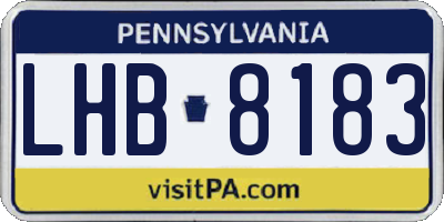 PA license plate LHB8183