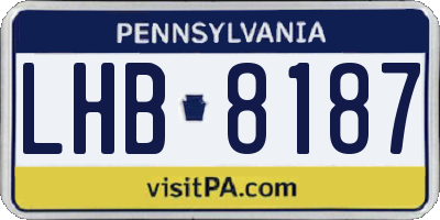 PA license plate LHB8187