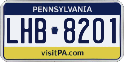 PA license plate LHB8201