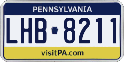 PA license plate LHB8211