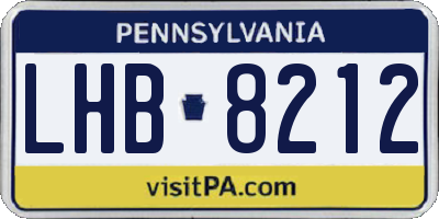 PA license plate LHB8212