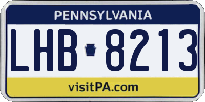 PA license plate LHB8213