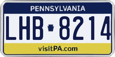 PA license plate LHB8214