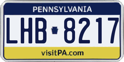 PA license plate LHB8217