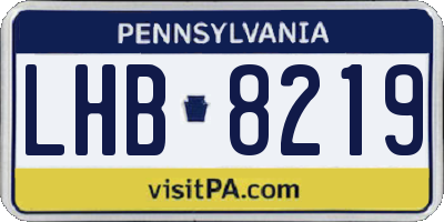 PA license plate LHB8219