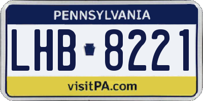 PA license plate LHB8221