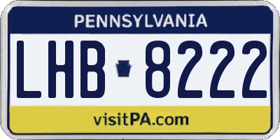 PA license plate LHB8222