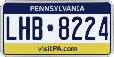 PA license plate LHB8224