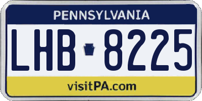 PA license plate LHB8225